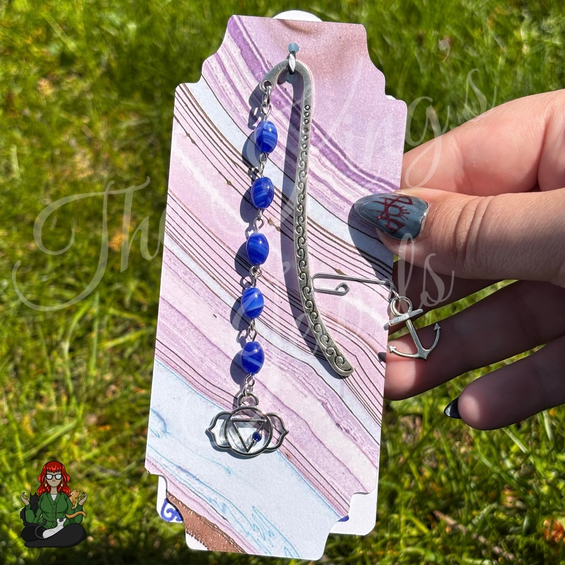 GwennaBelle - Chakra Blue Glass Bookmark!