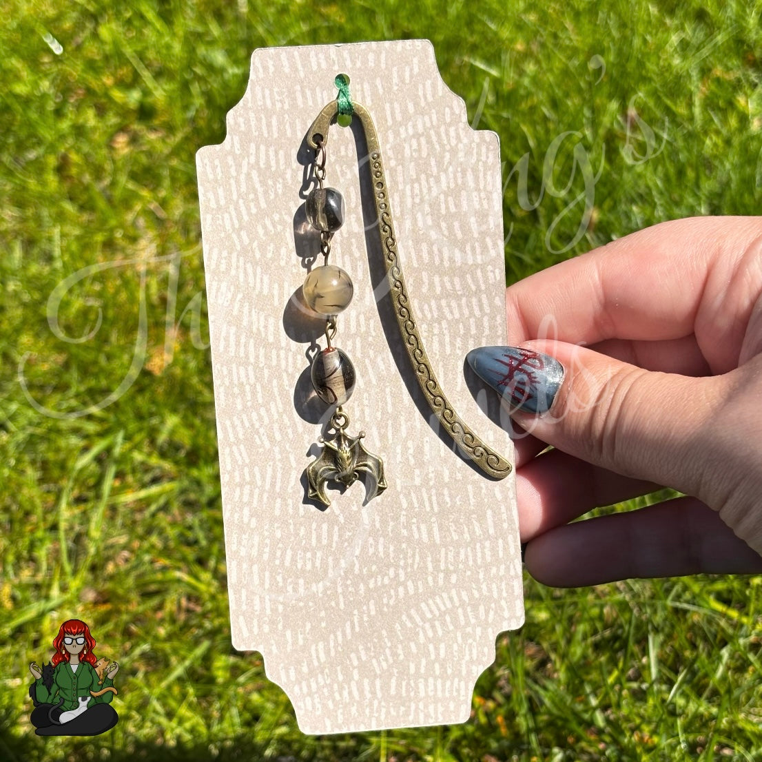 GwennaBelle - Bat Charm & Bead Bookmark!