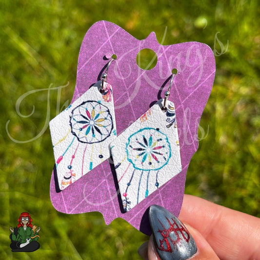 Belle - Dreamcatcher Faux Leather Earrings!