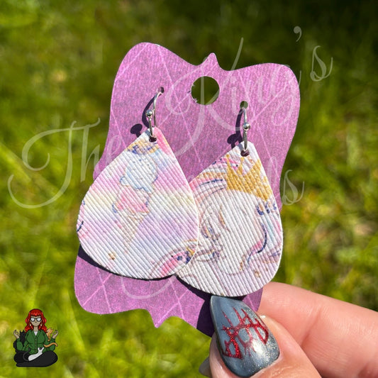 Rose - Pastel Unicorn Faux Leather Earrings!