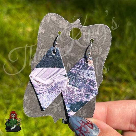 Belle - Purple Edgy Faux Leather Earrings!