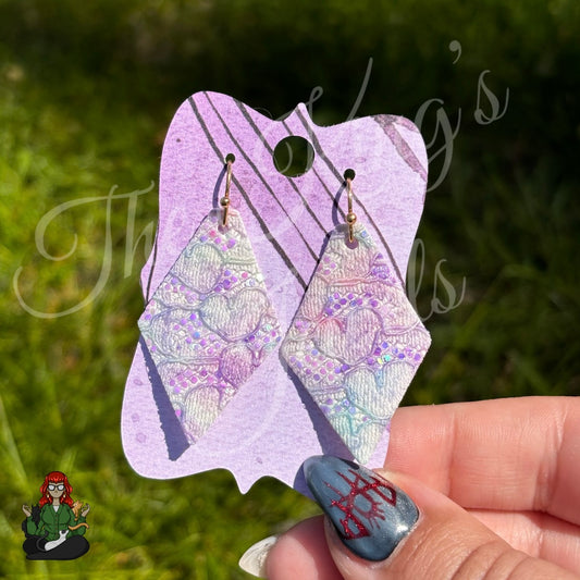 Belle - Iridescent Floral Faux Leather Earrings!