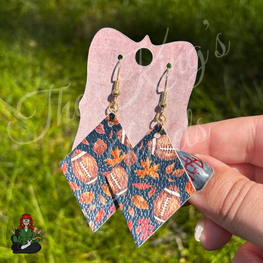 Belle - Fall Football Faux Leather Earrings!