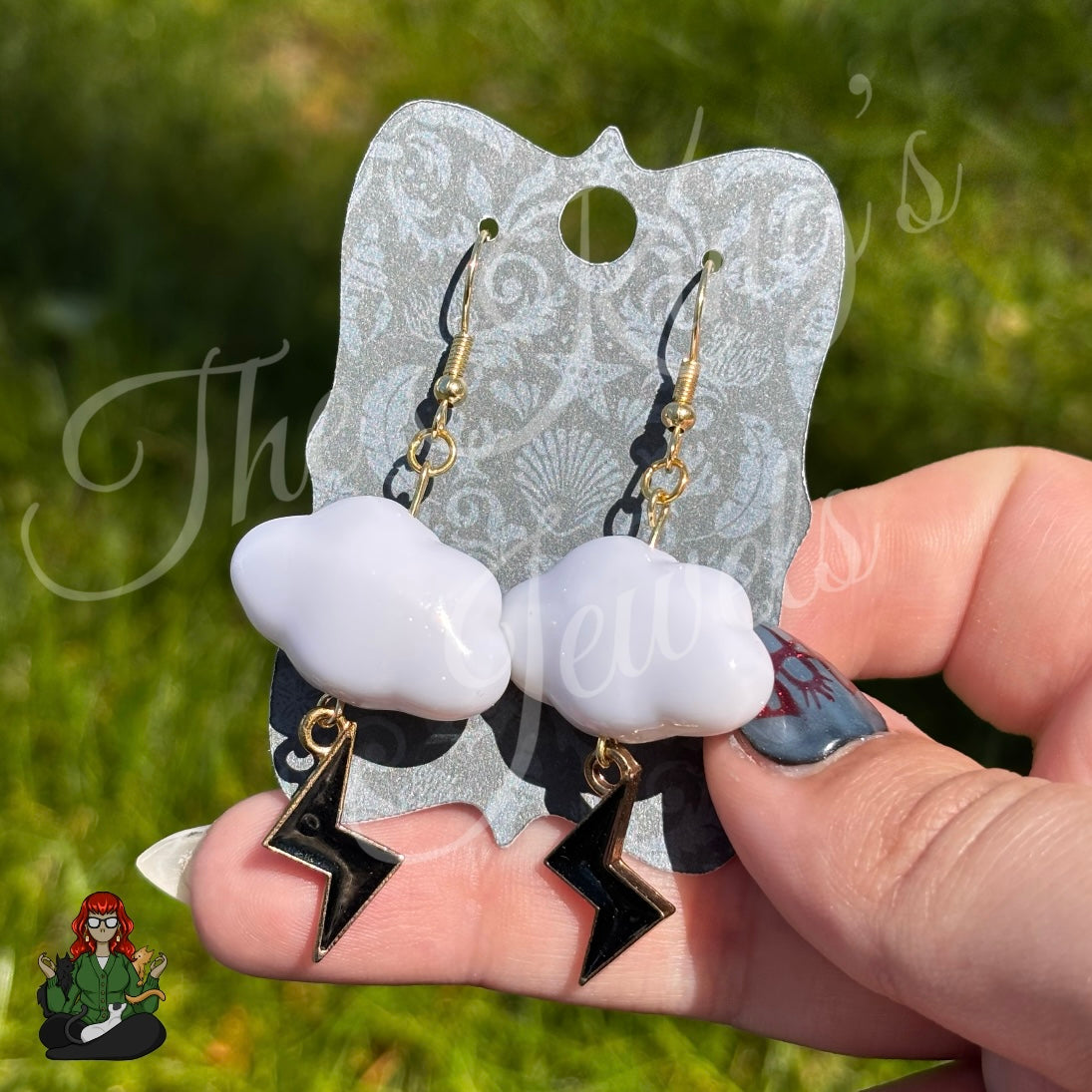 Katie - Cloud & Lightning Bolt Earrings!