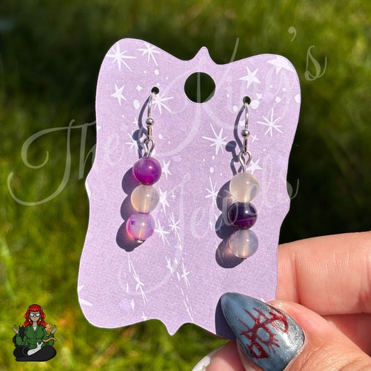 Melissa - Dyed Agate Beaded Earrings!