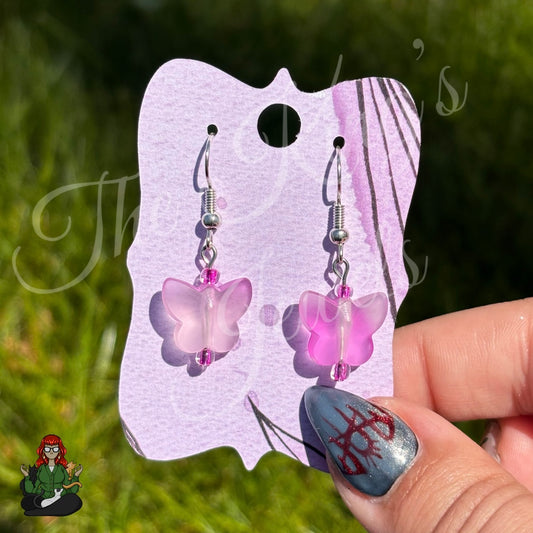Melissa - Pink Butterfly Earrings!