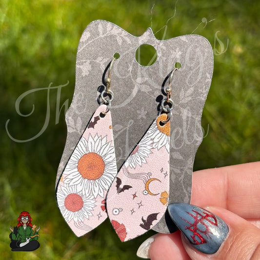 Jennifer - Sunflower Moon Faux Leather Earrings!