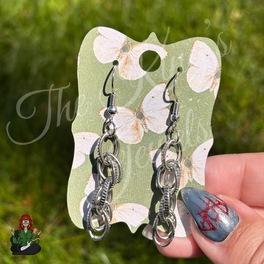 Upcycled Silver Chain Link Earrings!