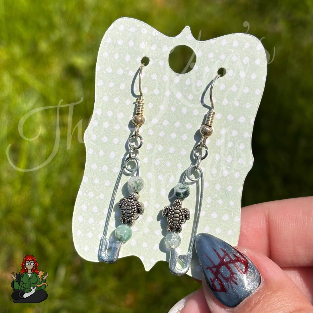 Ophelia - Turtle Safety Pin Earrings!