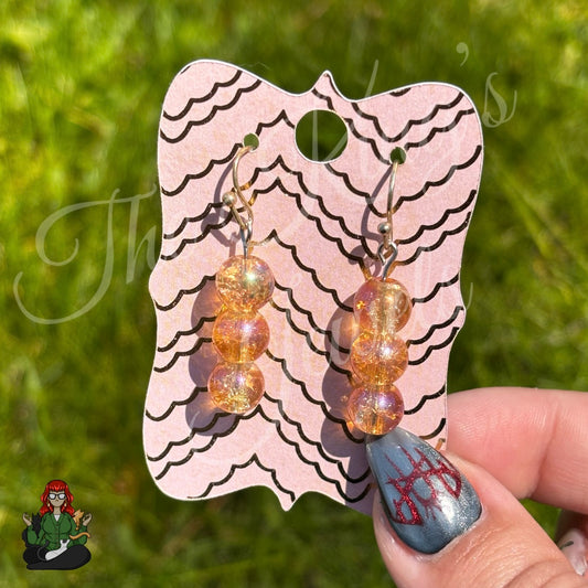 Melissa - Yellow Crackle Bead Earrings!