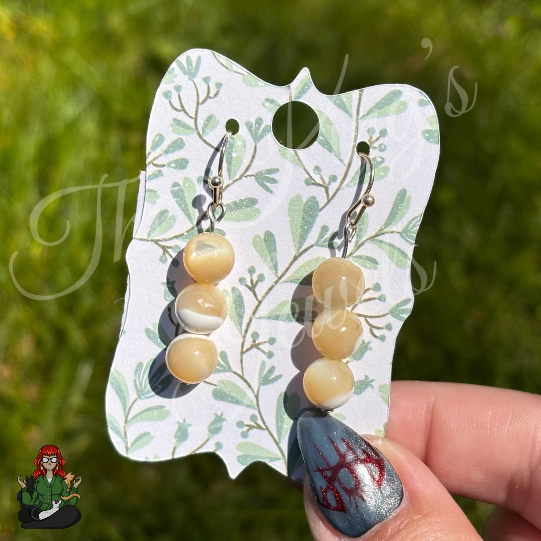 Melissa - Mother of Pearl Bead Earrings!