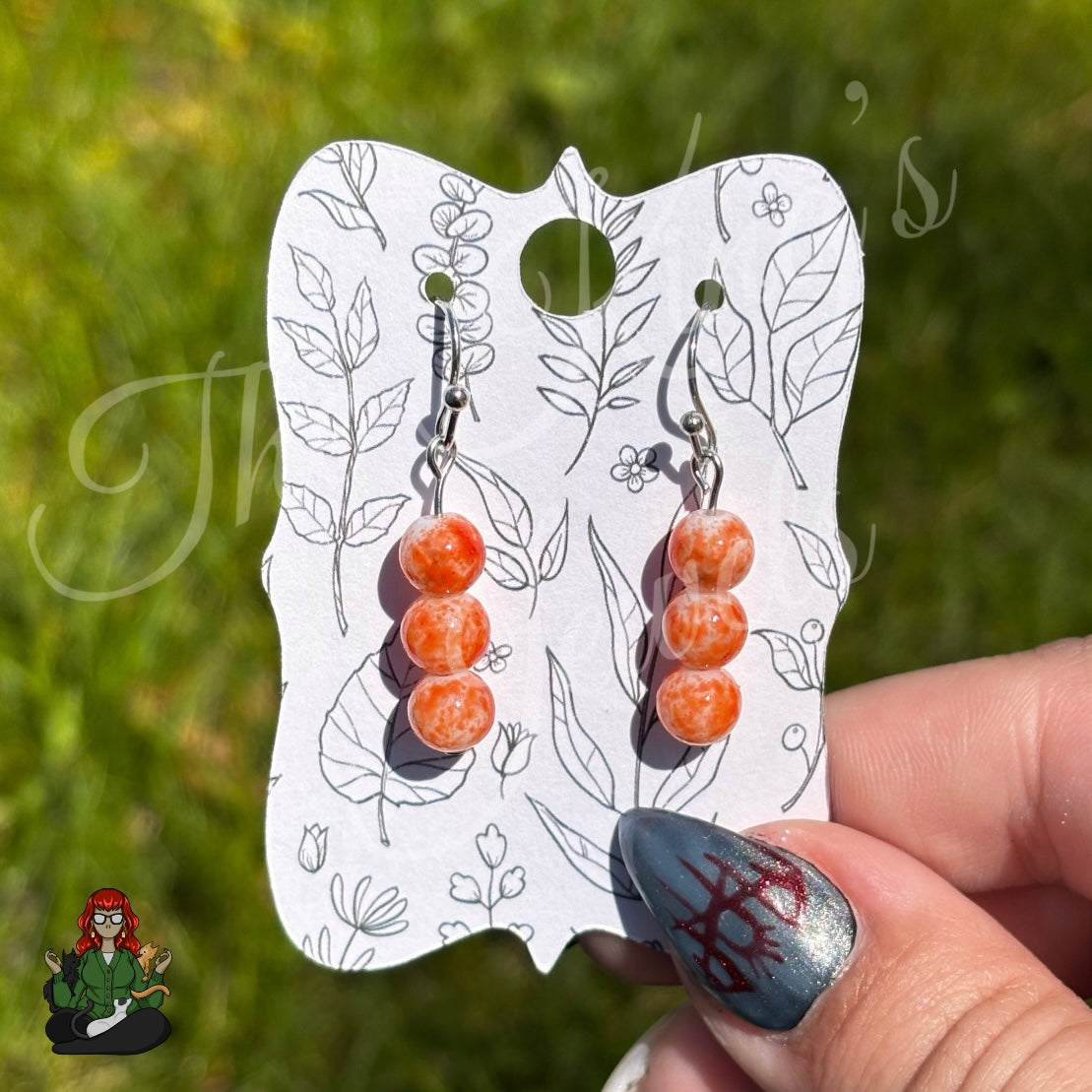 Melissa - Orange Glass Bead Earrings!