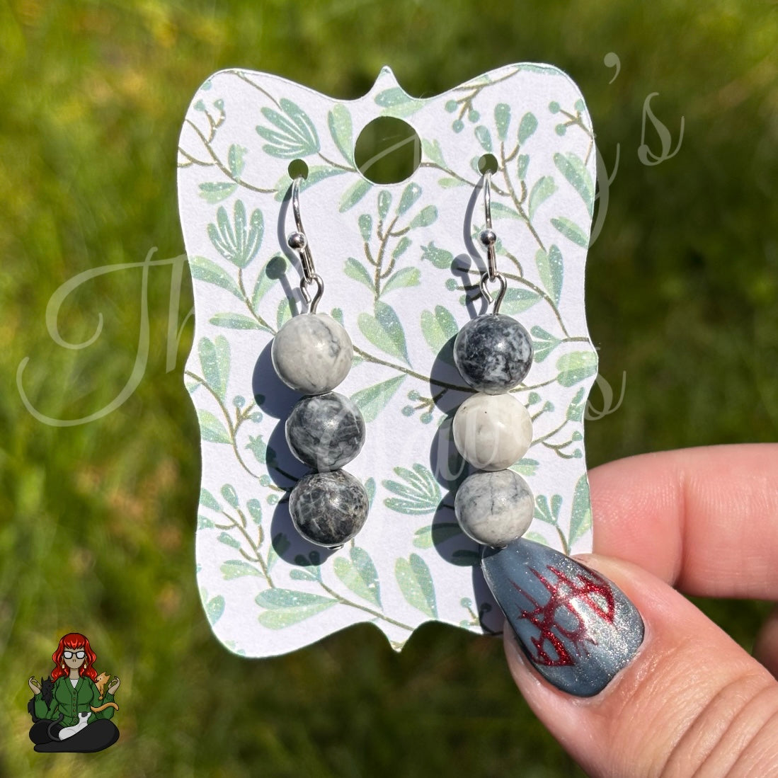Melissa - Zebra Jasper Beaded Earrings!