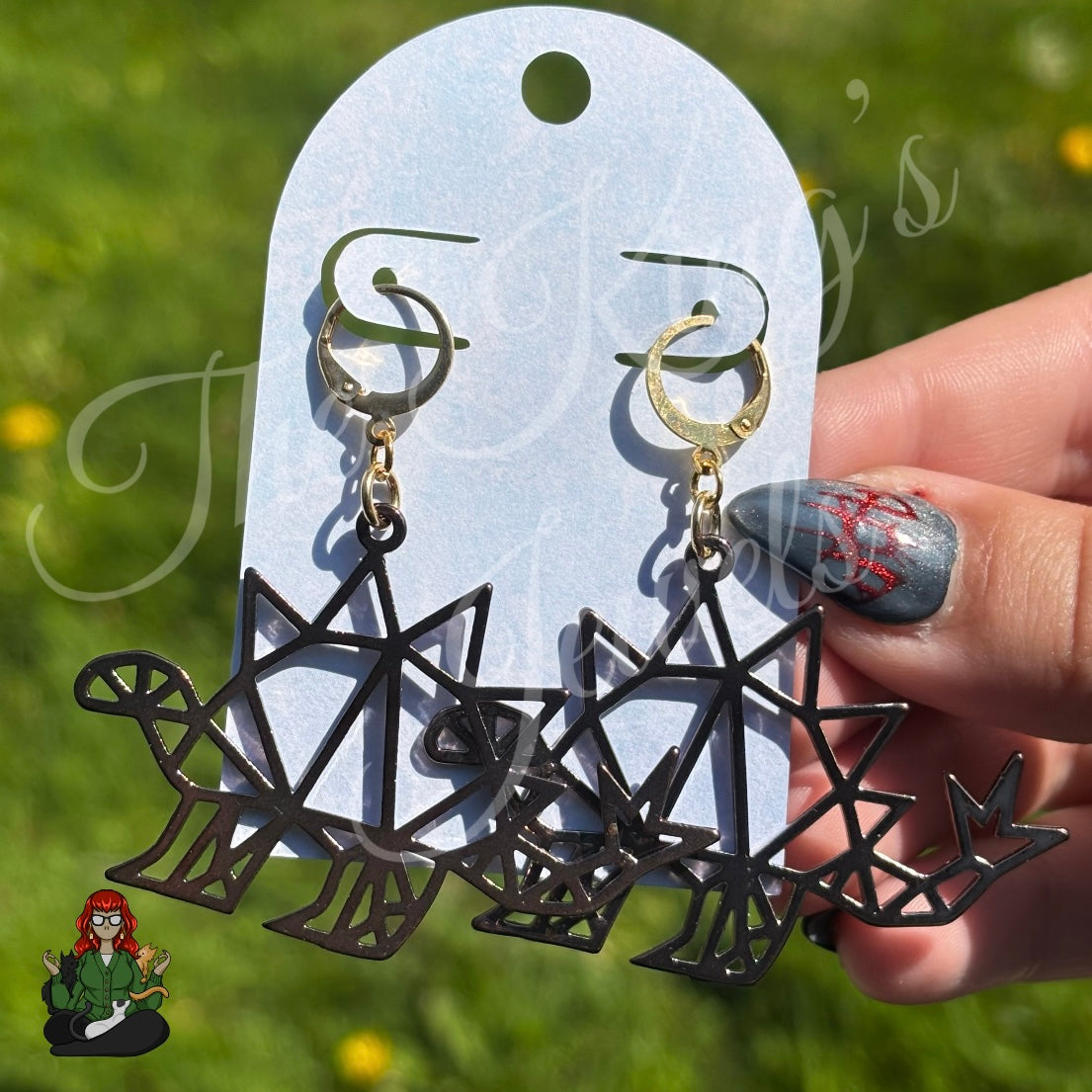 LeonaRae - Geometric Stegosaurus Dinosaur Earrings!