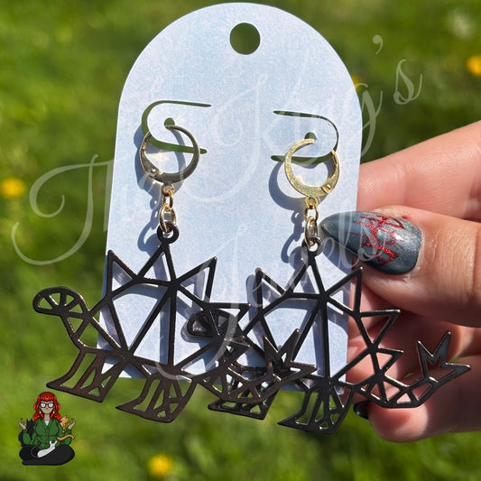LeonaRae - Geometric Stegosaurus Dinosaur Earrings!