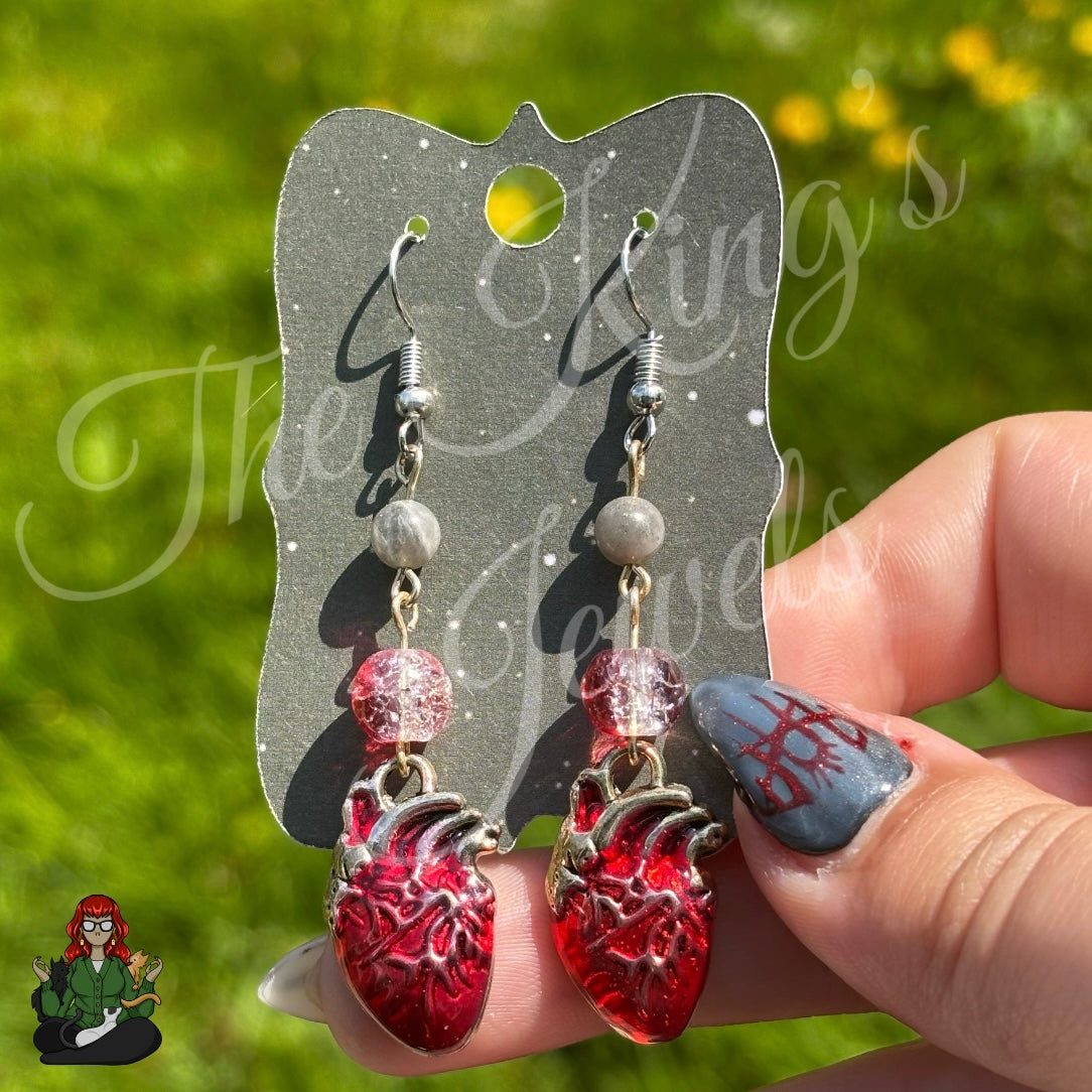 Amelia - Red Anatomical Heart Earrings!