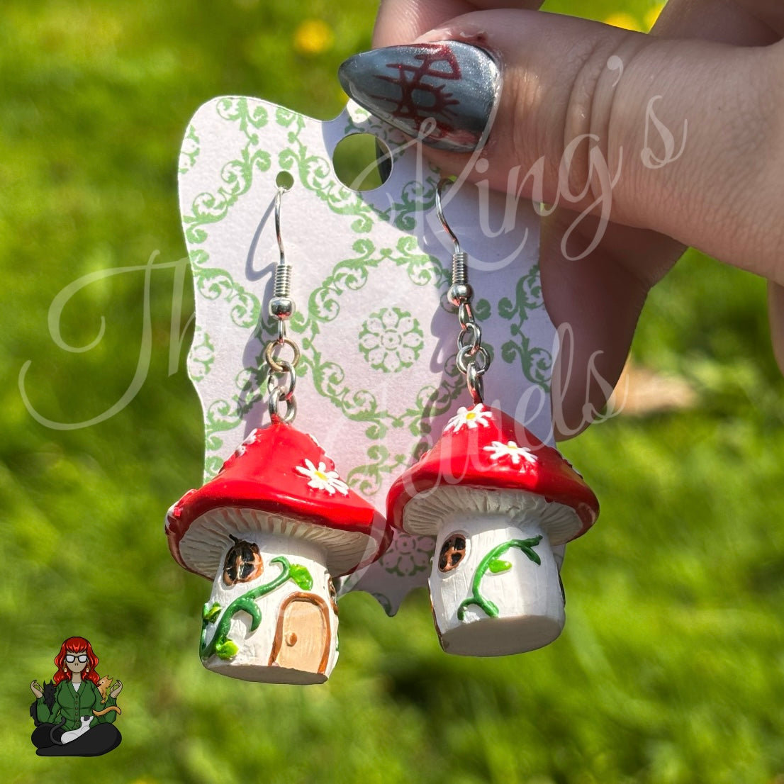LeonaRae - Mushroom Fairy House Earrings!