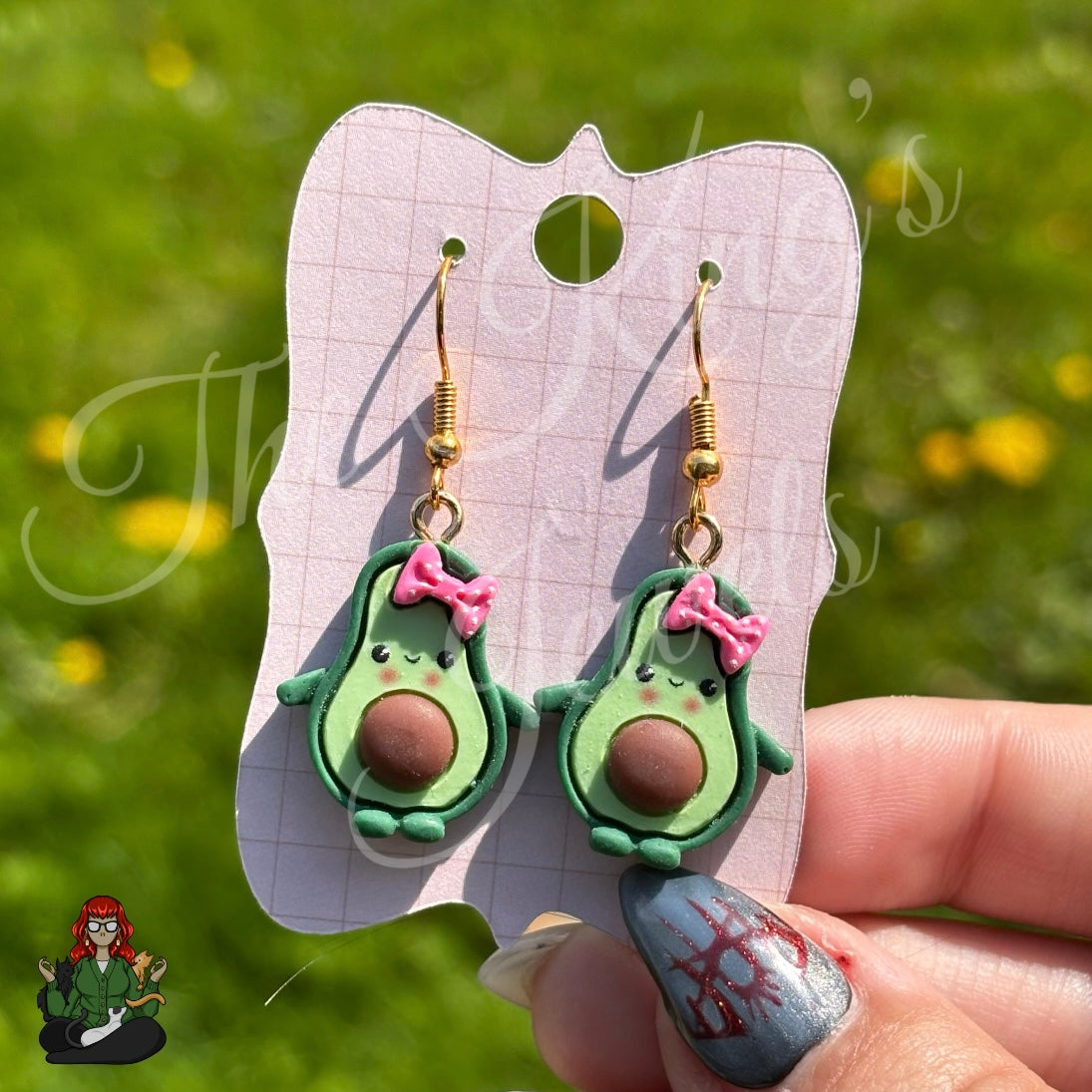 LeonaRae - Avocado Pink Bow Charm Earrings!