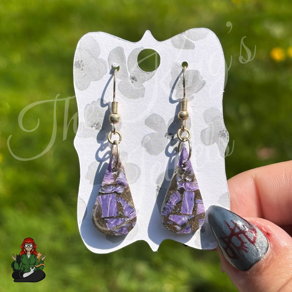 LeonaRae - Purple Charoite Teardrop Earrings!