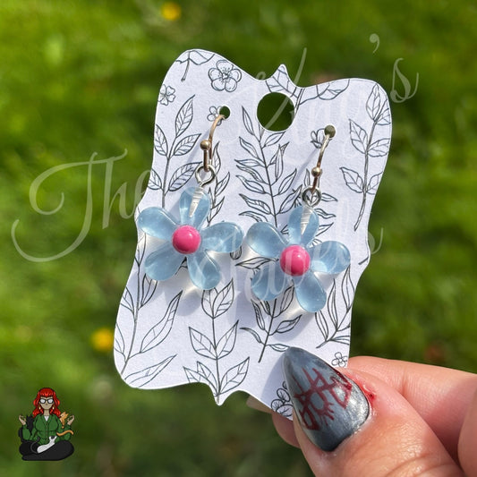 LeonaRae - Periwinkle & Pink Flower Earrings!
