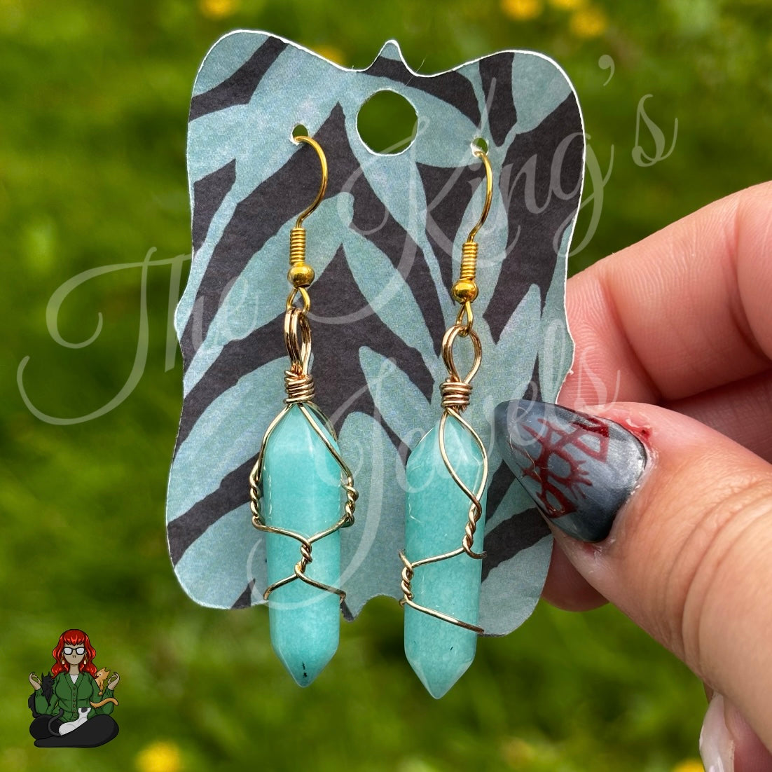 LeonaRae - Blue Dyed Quartz Earrings!