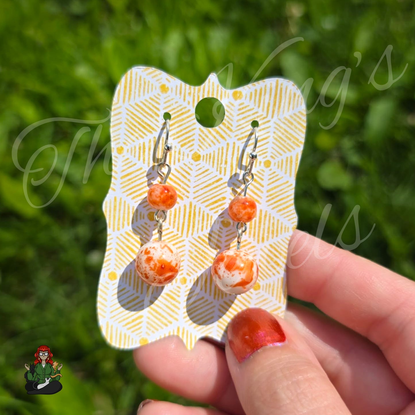 Katie - Orange Glass Bead Earrings!