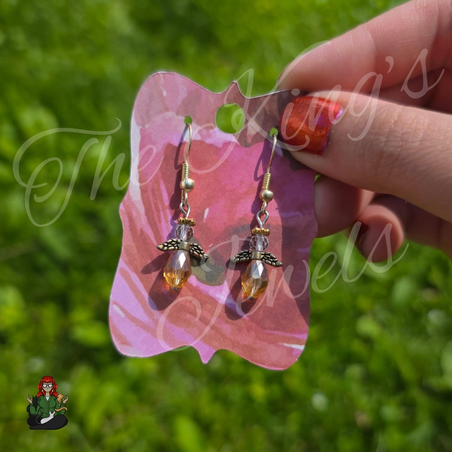 LeonaRae - Angel Crystal Yellow Dangles Earrings!