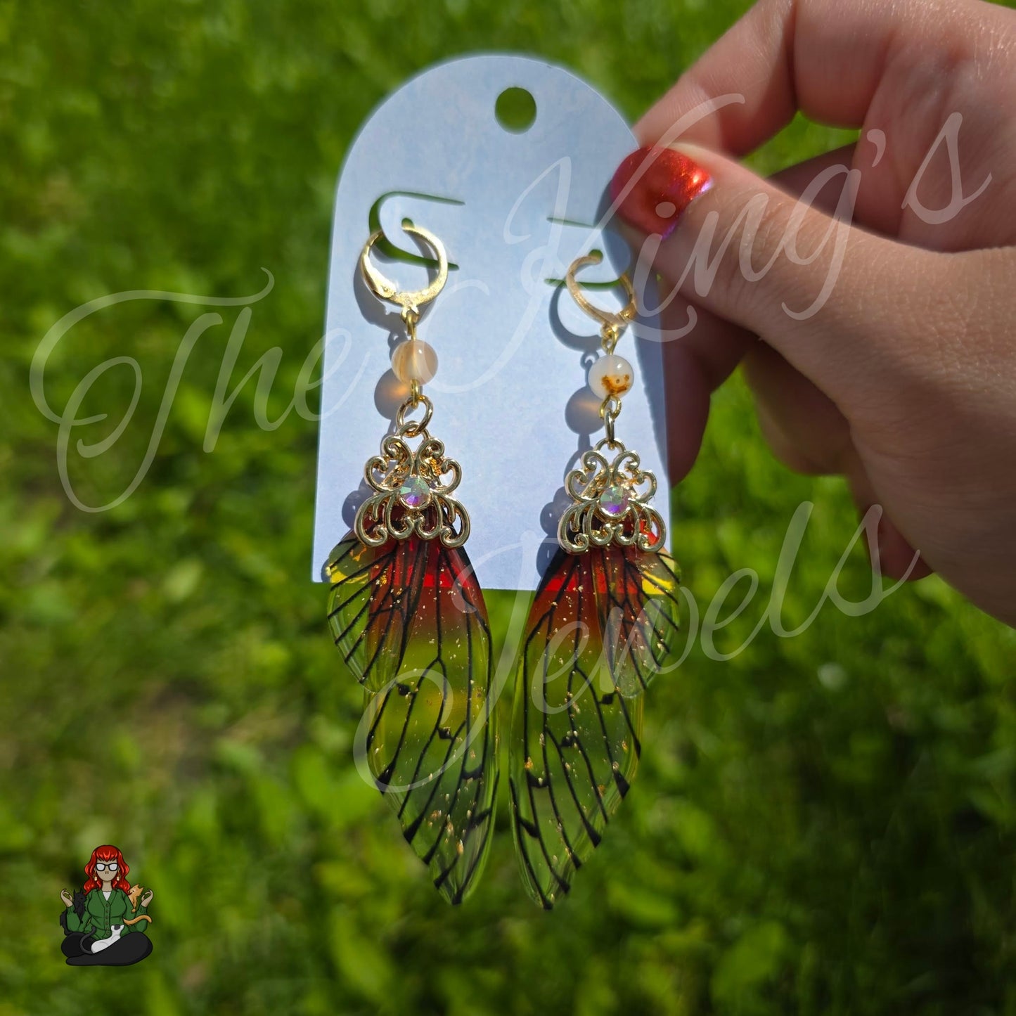 Katie - Smoky Quartz Bead & Resin Monarch Butterfly Earrings!