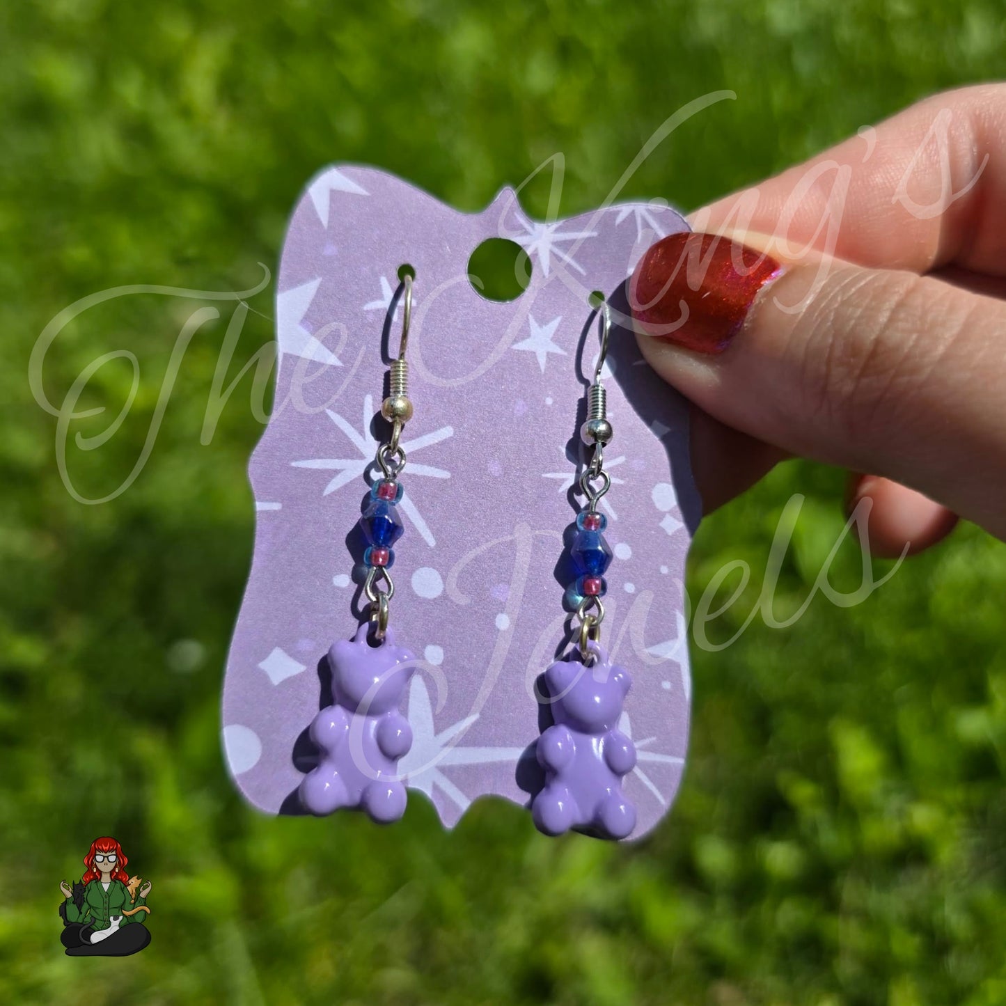 Katie - Purple Gummy Bear Earrings!