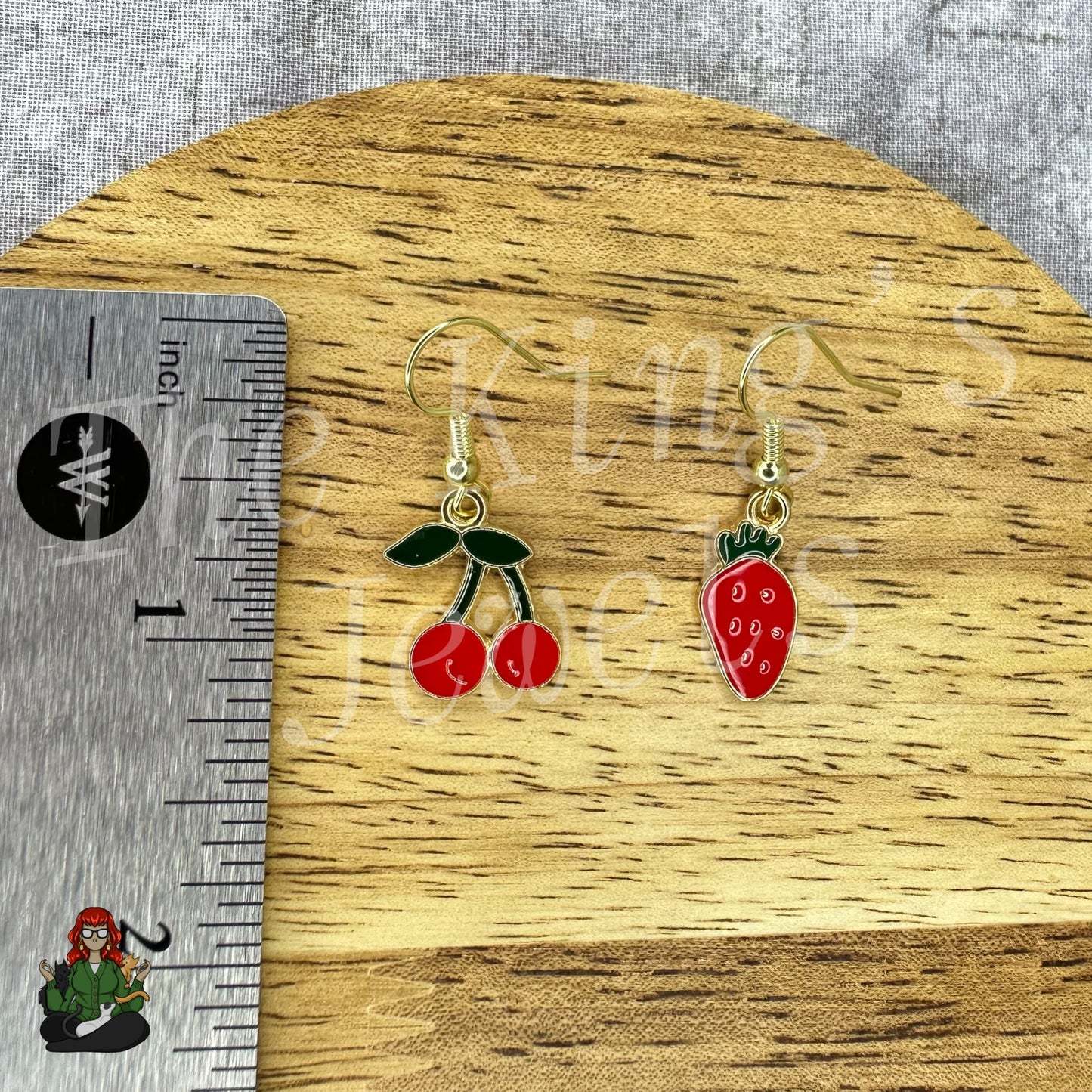 LeonaRae - Mismatch Cherries & Strawberry Kids Earrings!