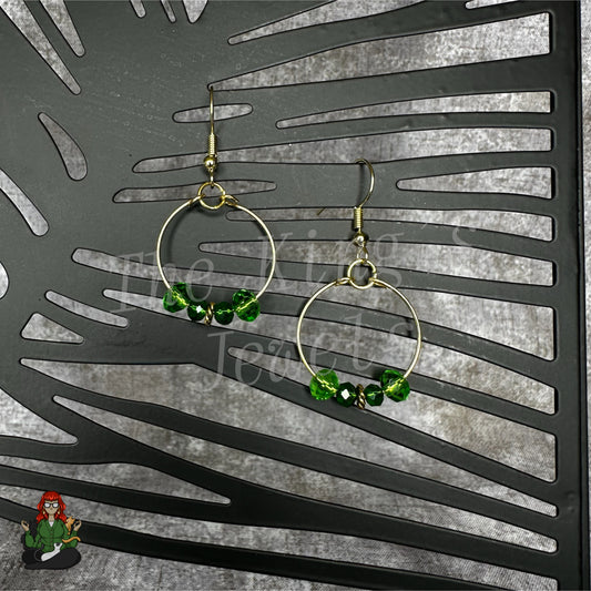 Riona - Green Bead Earrings!