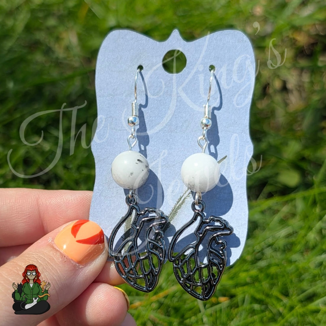 Katie - Anatomical Heart & Jasper Earrings!