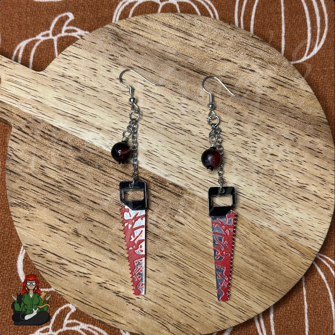 Gladys - Bloody Saw Earrings!