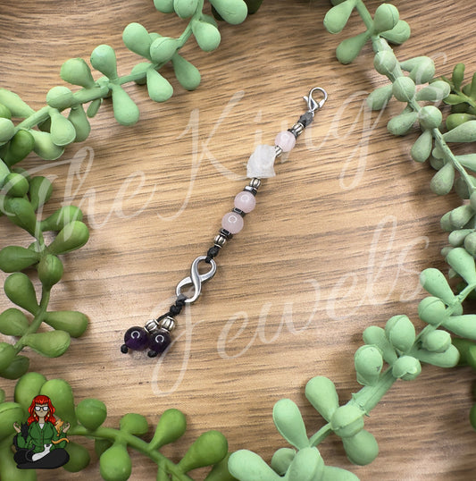 Morpheus - Infinity, Moonstone, Amethyst & Rose Quartz Zipper Pull!