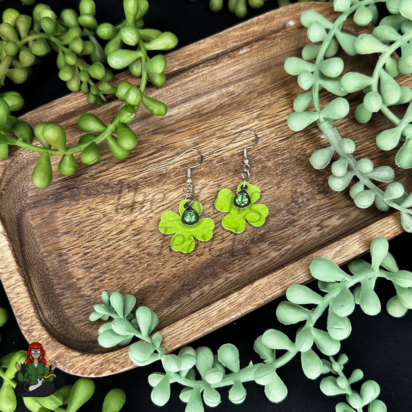 Clover & Charm Faux Leather Earrings!