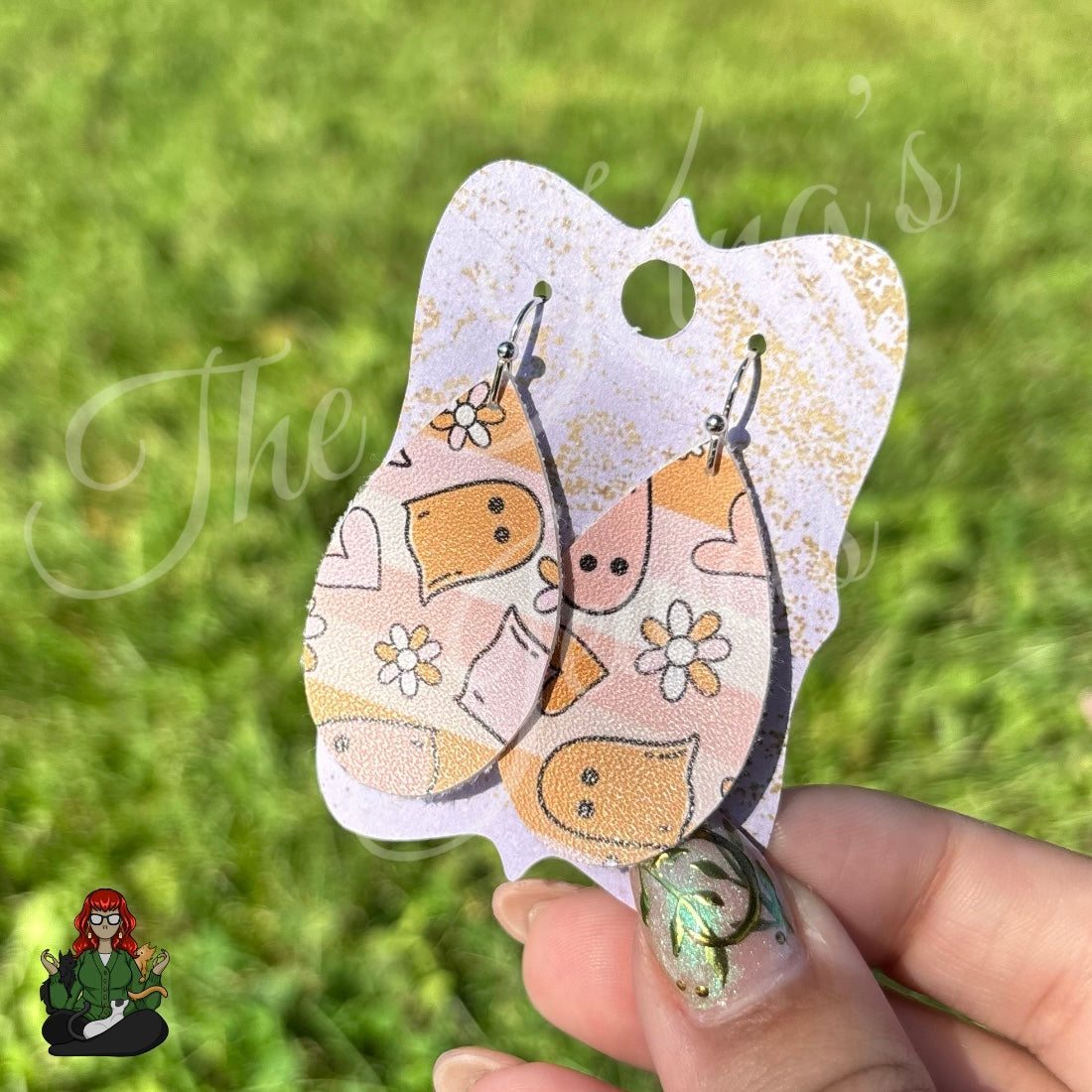 Rose - Pastel Ghosts Faux Leather Earrings!