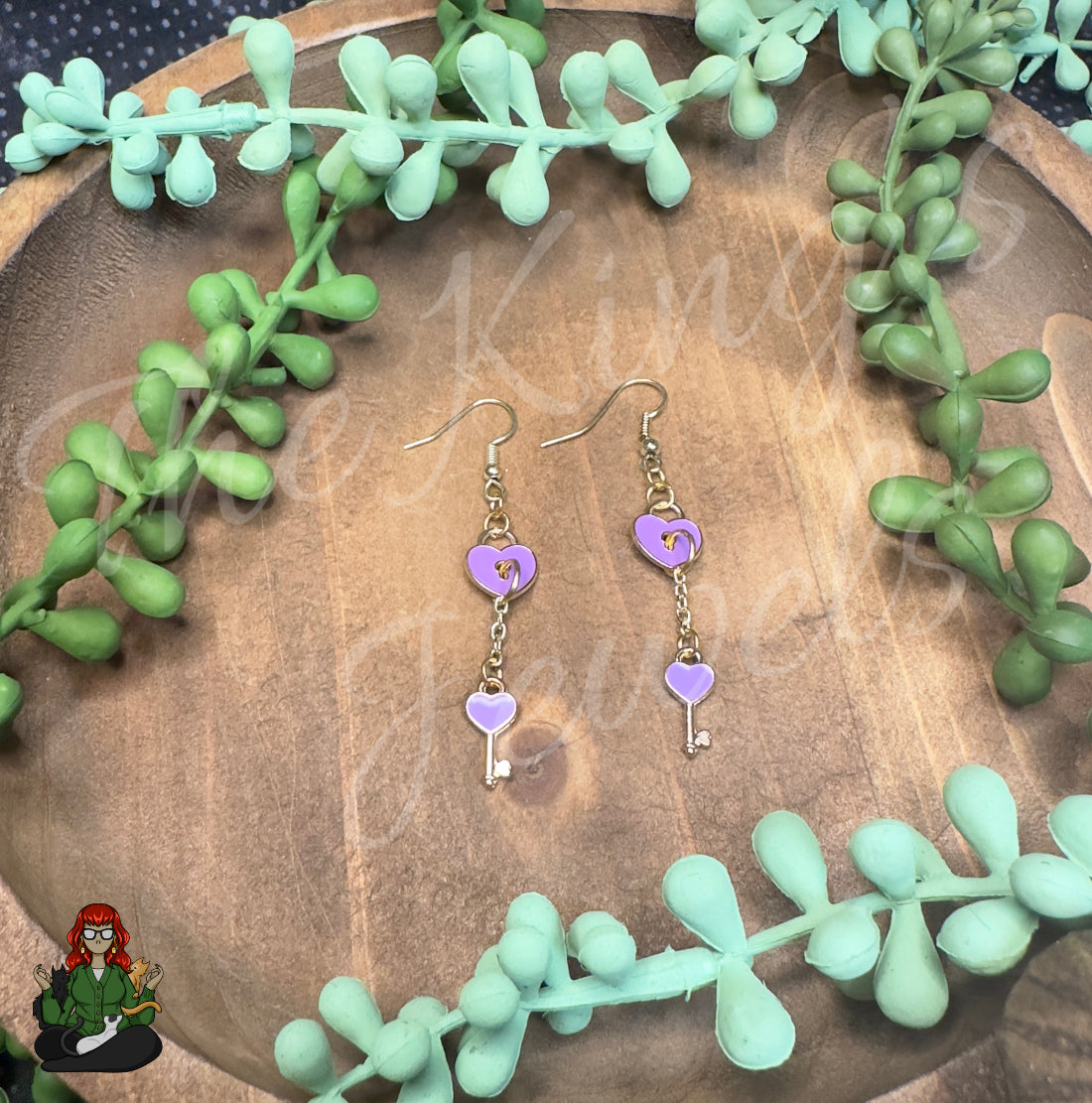 Katie - Purple Key to my Heart Earrings!