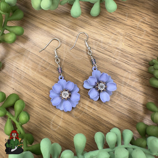 Katie - Blue Flower & Blue to Purple Shift Earrings!