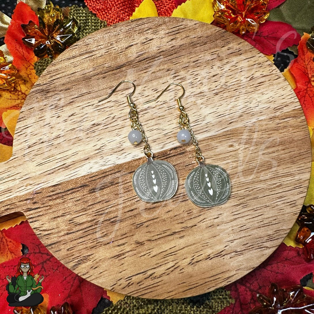 Gladys - Green Pumpkin Earrings!