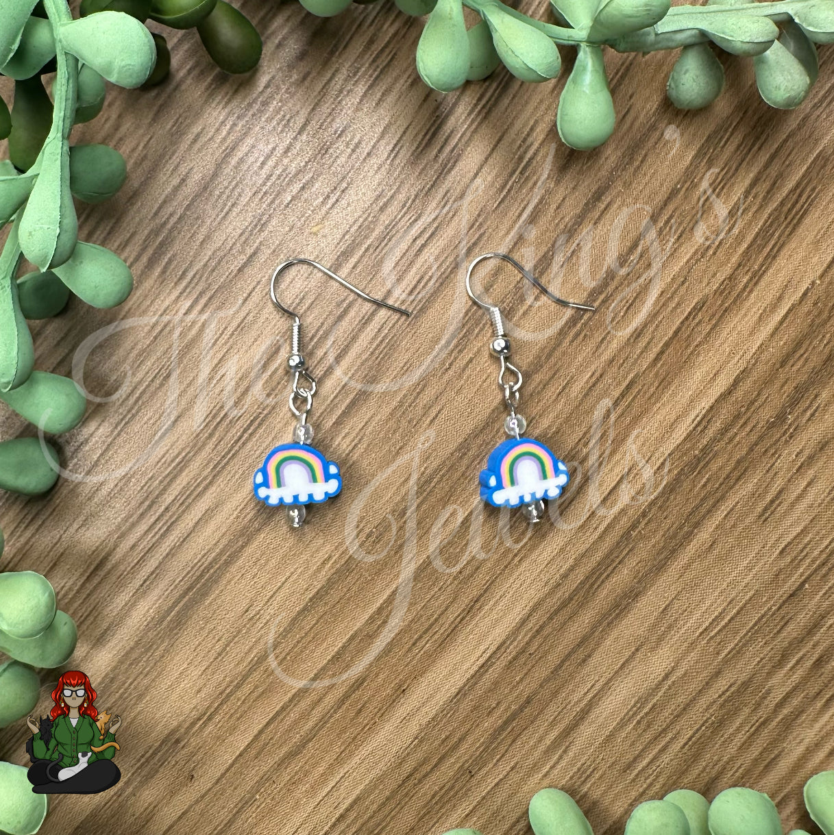 Shirley - Cobalt Blue Rainbow Earrings!