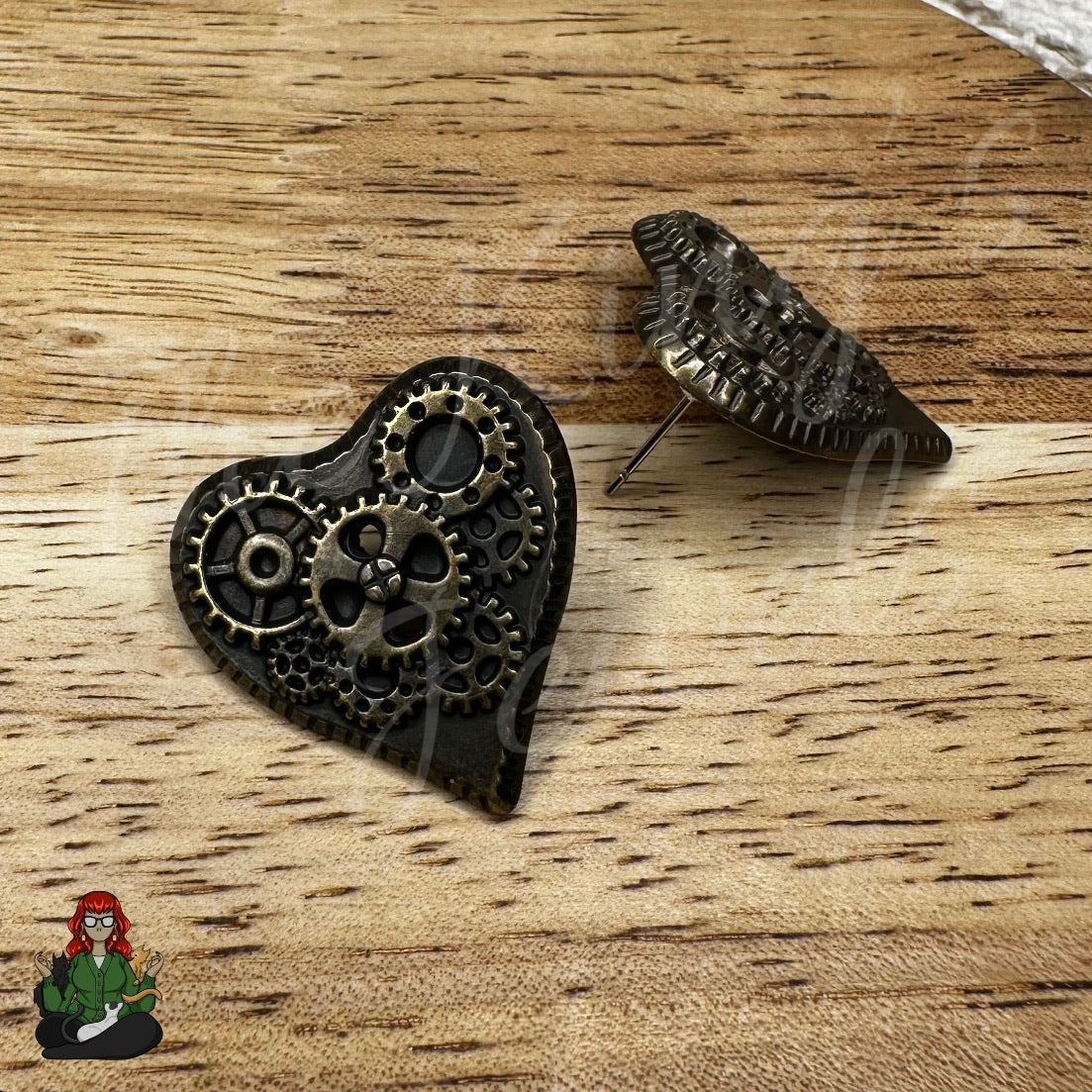 Tracey - Steampunk Heart Earrings!