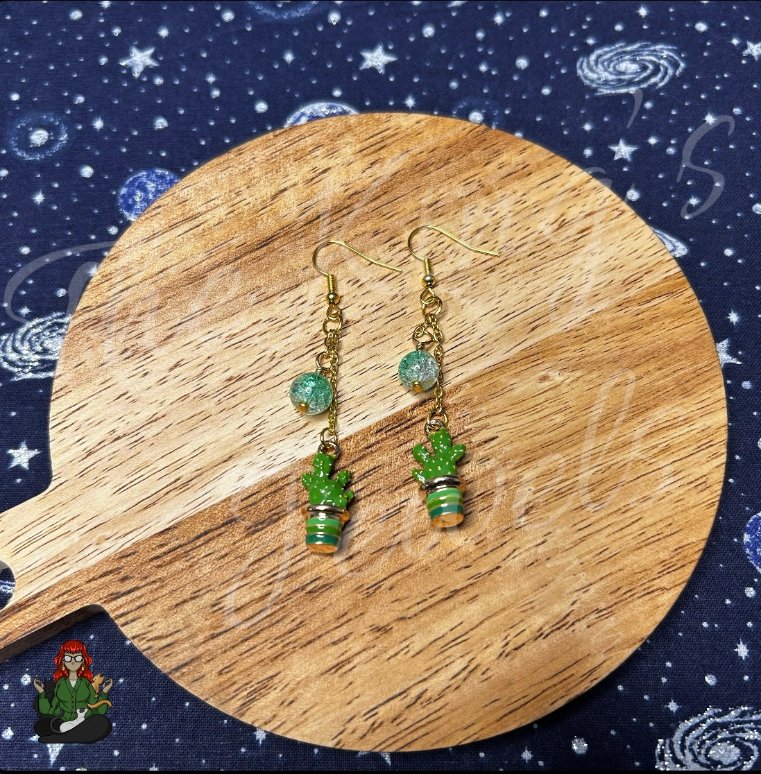 Gladys - Cactus & Bead Earrings!