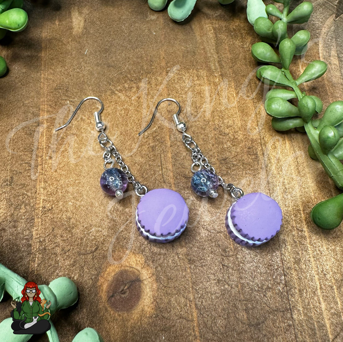 Gladys - Purple Macron Earrings!