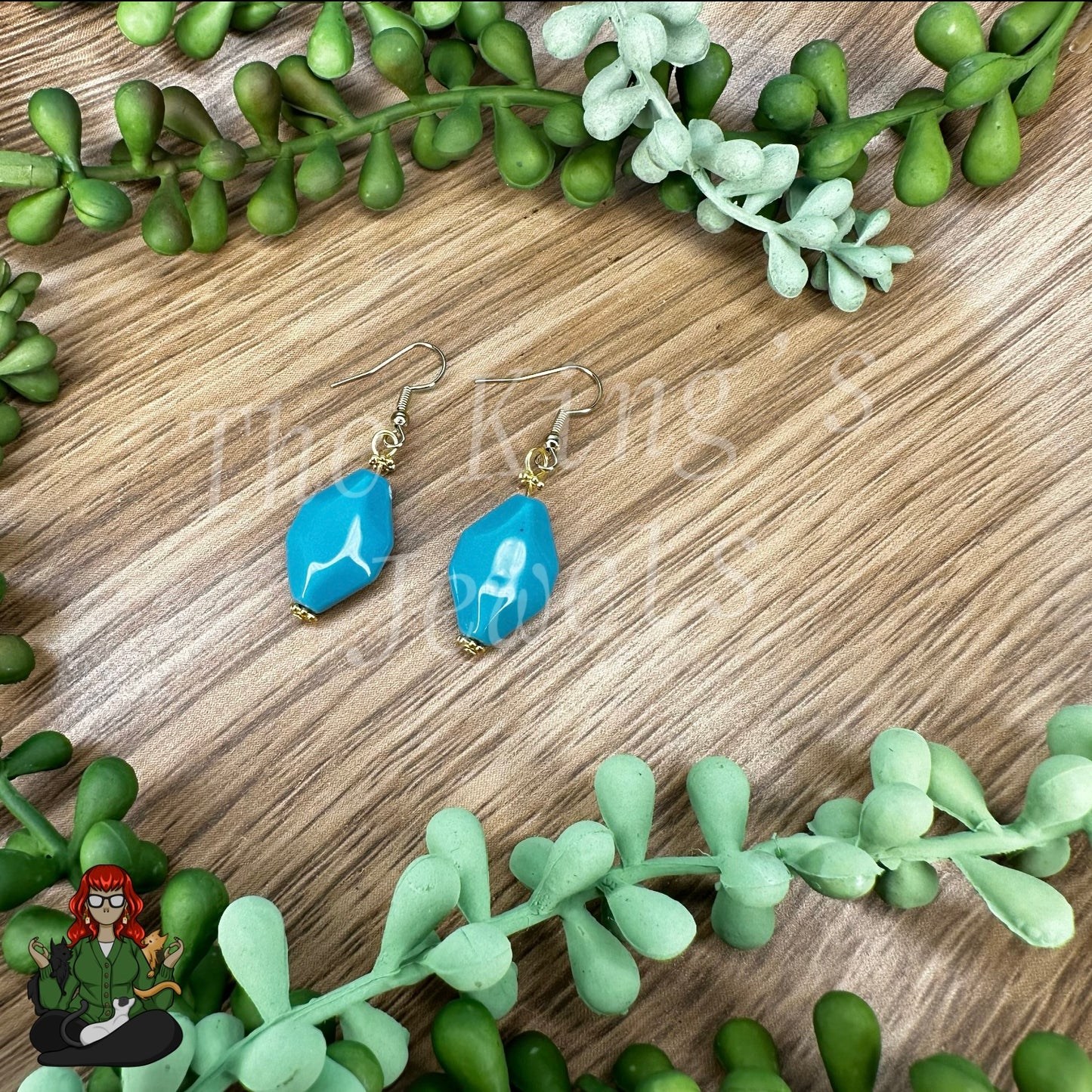 Shirley - Teal Beaded Earrings!