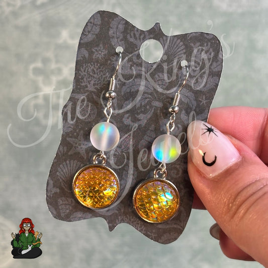 Katie - Mermaid Scale & Aura Bead Earrings!
