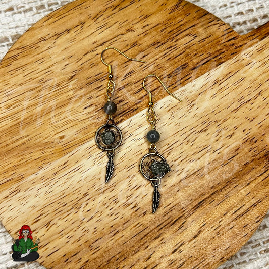 Katie - Labradorite Dreamcatcher Earrings!