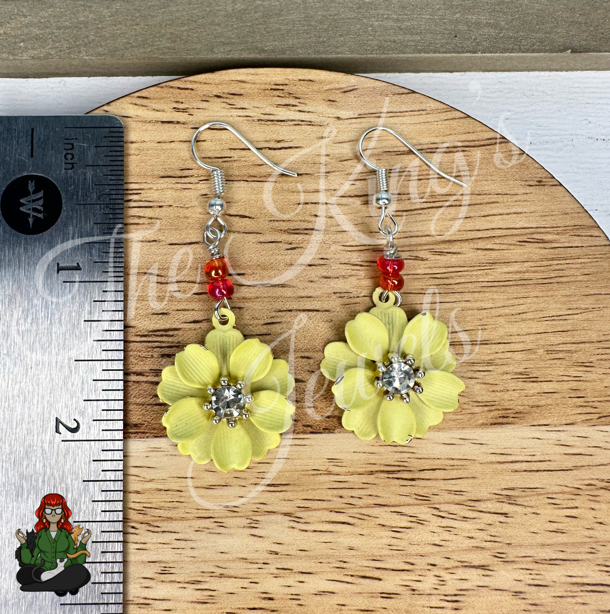 Katie - Yellow Flower & Pink to Yellow Shift Earrings!