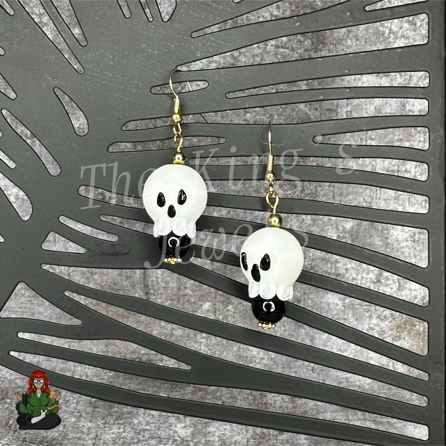 Faye - Glass Ghost Beaded Earrings!