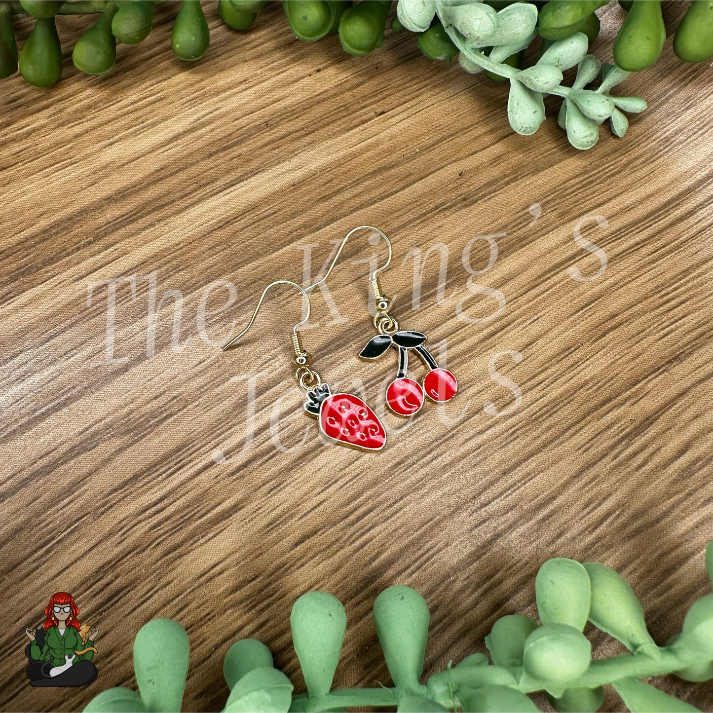 LeonaRae - Mismatch Cherries & Strawberry Kids Earrings!