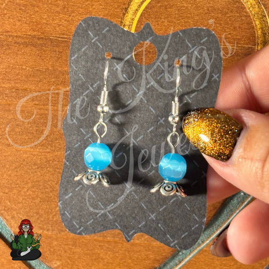 Blue Crystal Ball Earrings!